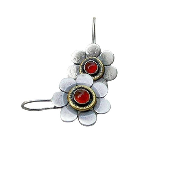 Retro Multi Color Flower Earrings