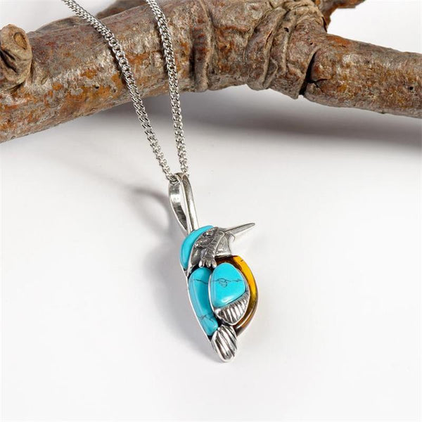 Nature Style Turquoise Bird Necklace