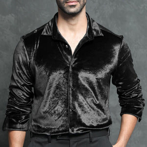 Men's Casual Premium Velvet Shirt