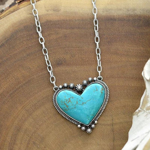 Heart-Shaped Turquoise Necklace