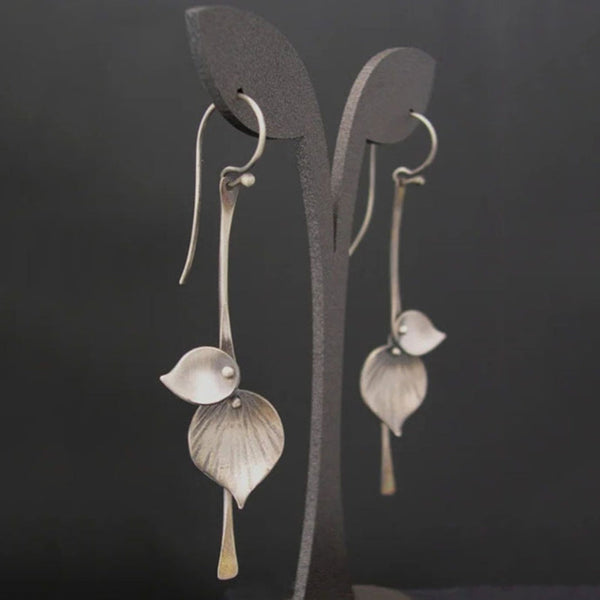 Silver Leaf Boho Earrings