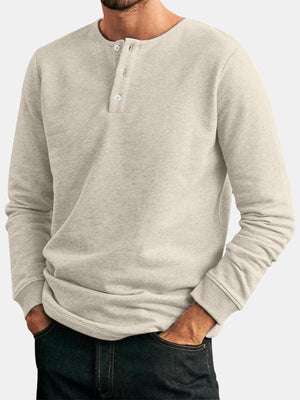 Men's Casual Button-down Long Sleeve Pullover