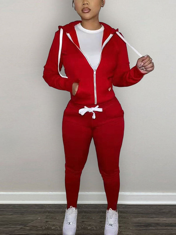 Casual Hoodies And Pant Tracksuit Set