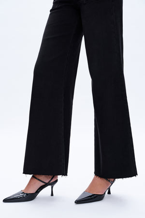 Utility Patch Pocket High Rise Wide Leg Jeans