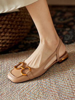 Square Closed Toe Block Sandals