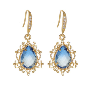 Zircon Blue Crystal Earrings