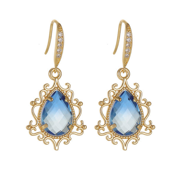 Zircon Blue Crystal Earrings