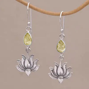 Vintage lotus earrings