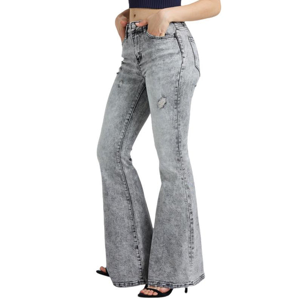 Mid Rise Wide Leg Baggy Flare Jeans OSF1133