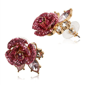 Rose Full Diamond Earrings