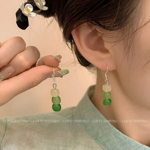 Vintage Green Stones Earrings