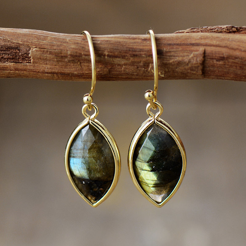 Natural stone pendant earrings