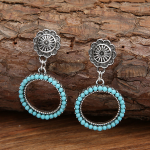 Vintage Turquoise Circular Earrings