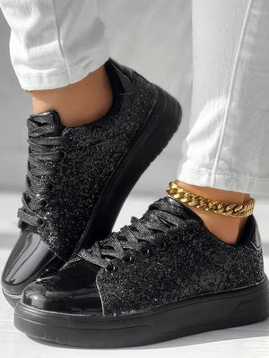 Glitter Shiny Lace Up Sneakers