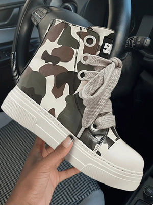 PU High-Top Sneakers