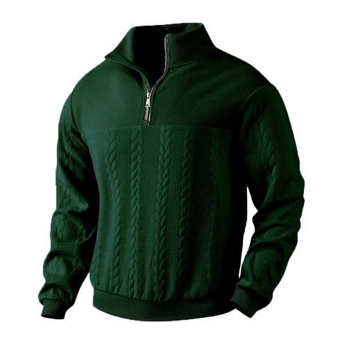 Men's Stand Collar Quarter Zip Sweatshirt