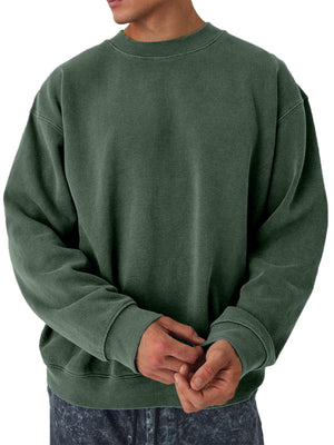 Men's Casual Round Neck Comfortable Solid Color Sweatshirt