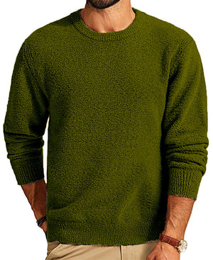 Men's Plush Round Neck Long Sleeve Sweatshirt