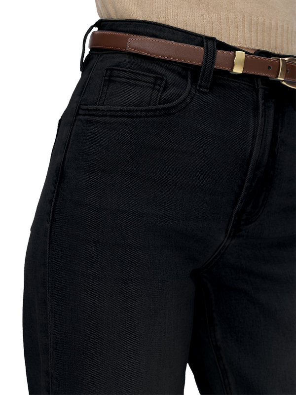 BlueMoment Women's High Waist Flare Leg BBL Jeans Tummy Control Fit Button Fly Pocket Design Soft Denim Bell Bottom Trousers