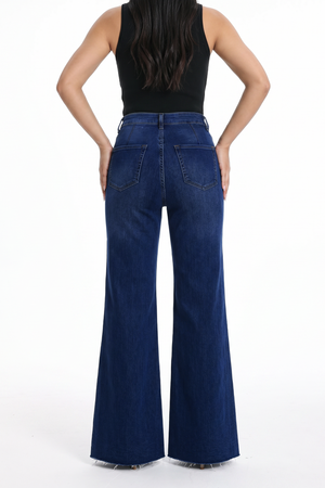 BlueMoment High Waisted Wide Leg Jeans for Women Stretchy Tummy Control Loose Denim Pants Trendy Plus Size Mom Baggy Jeans