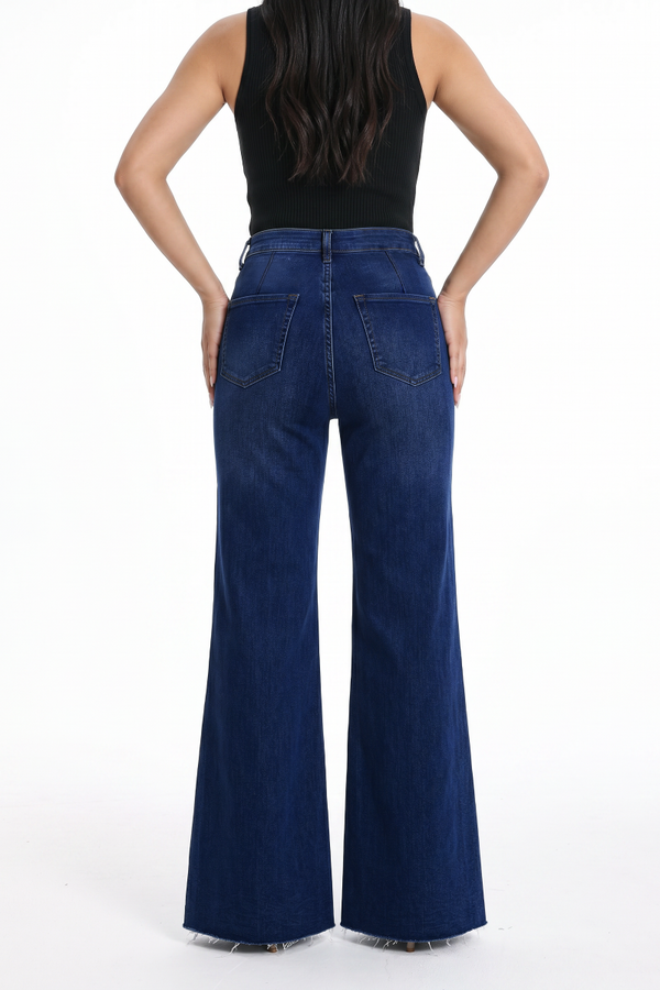 BlueMoment High Waisted Wide Leg Jeans for Women Stretchy Tummy Control Loose Denim Pants Trendy Plus Size Mom Baggy Jeans