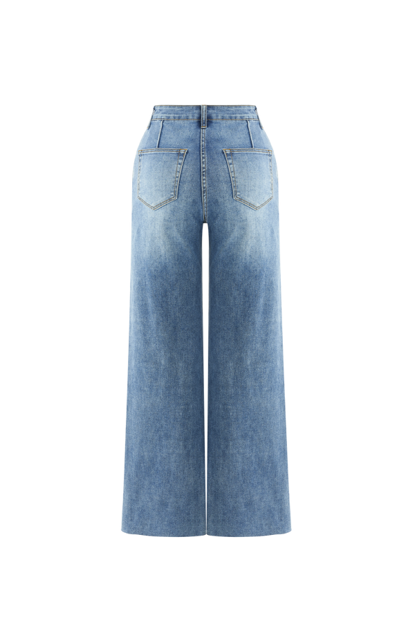 BlueMoment High Waisted Wide Leg Jeans for Women Stretchy Tummy Control Loose Denim Pants Trendy Plus Size Mom Baggy Jeans