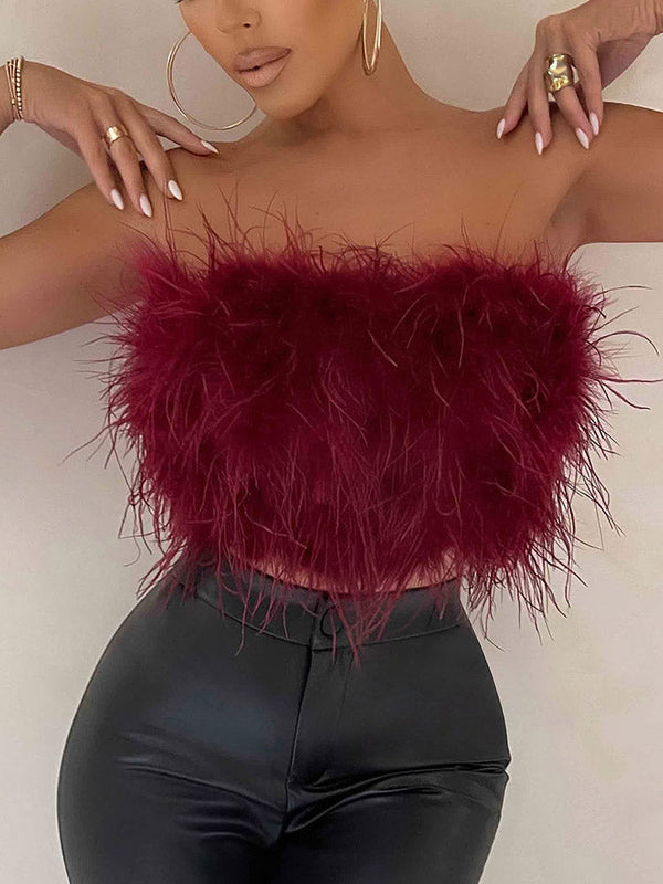 Feather Crop Top