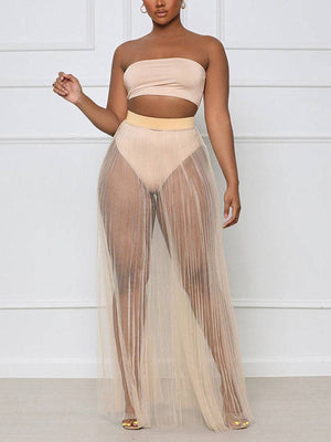 Bikini Tulle Skirt Three Pieces Set