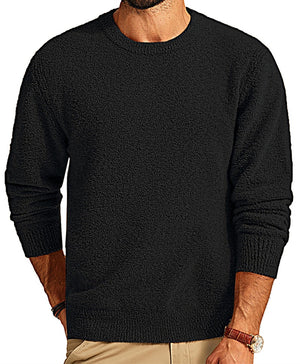 Men's Plush Round Neck Long Sleeve Sweatshirt