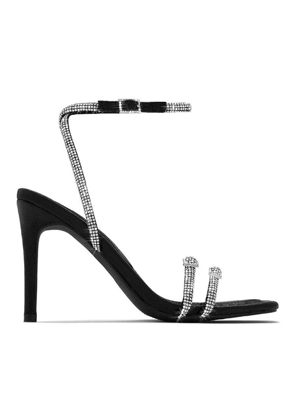 Rhinestones Ankle Strap Heels