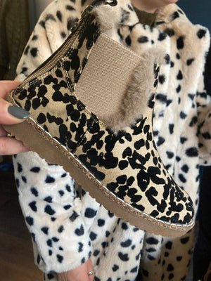 Leopard Back Zipper Booties