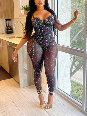 Gemstone Mesh Jumpsuit