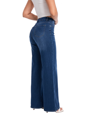 CANANA Women Super Stretchy High Rise Wide Leg Jeans Comfort Tummy Control BBL Jeans