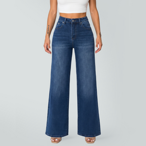 CANANA Women Super Stretchy High Rise Wide Leg Jeans Comfort Tummy Control BBL Jeans