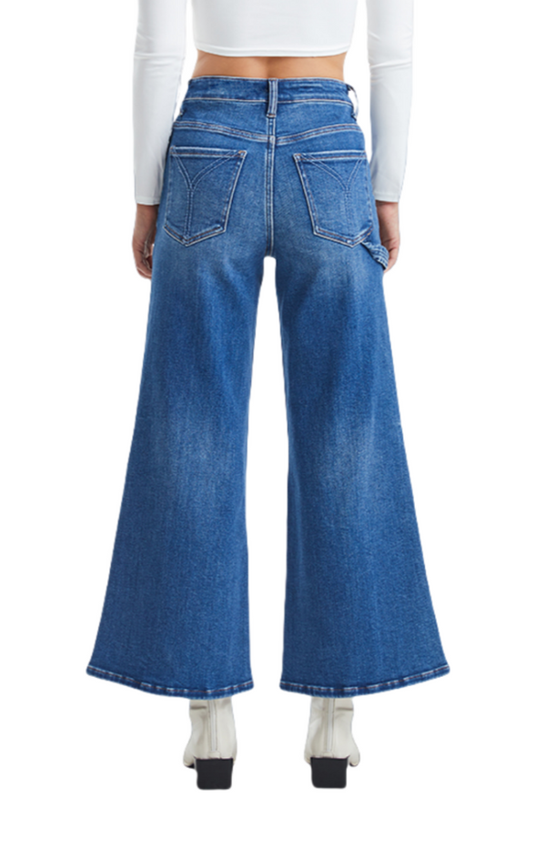 High Rise Stretch Wide Flare Leg Jeans