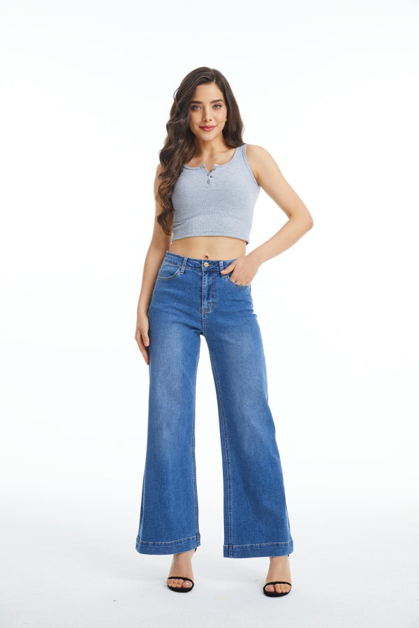 Flare Jeans for Women High Waist Wide Leg Womens Jeans Stretchy