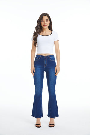 Women High Waist Flare Bootcut Jeans