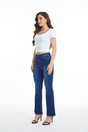 Women High Waist Flare Bootcut Jeans