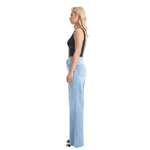 High Waisted Light Blue Wide Leg Jeans