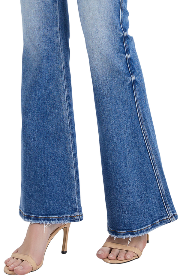 High Rise Stretch Cropped Flare Jeans