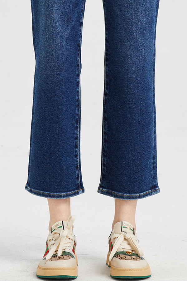 ONESO Women's Mid Rise Straight Stretch Vintage Jeans