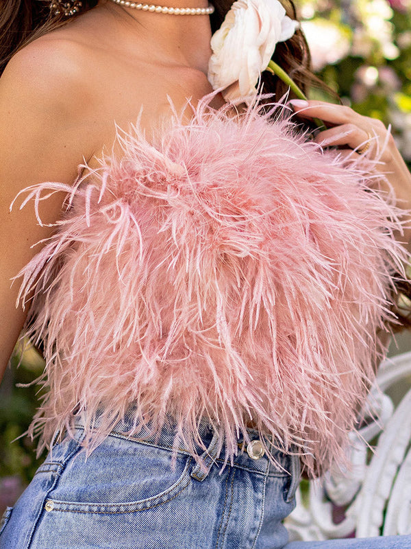 Feather Crop Top