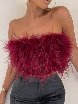 Feather Crop Top