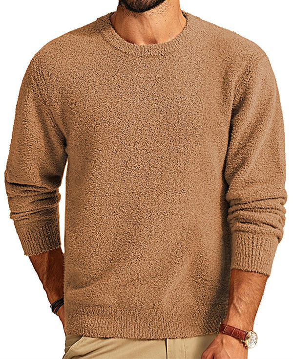 Men's Plush Round Neck Long Sleeve Sweatshirt