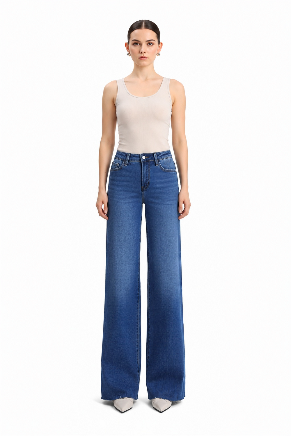 ONESO Chic High Rise Wide Leg Jeans