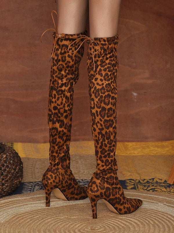 Animal Printed High Heel Boots