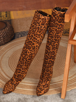 Animal Printed High Heel Boots