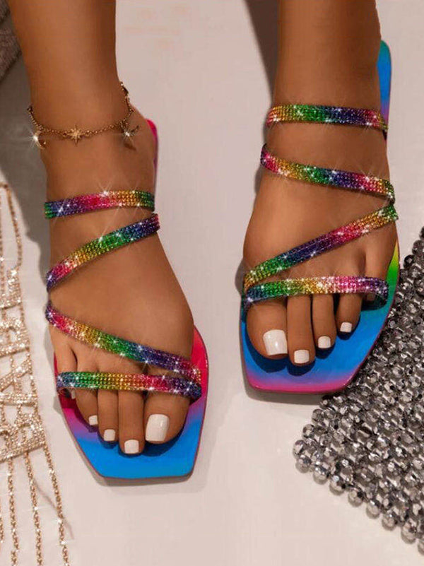 Rhinestone Flat Sandal