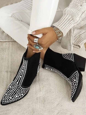 Studded Pointed Toe Booties