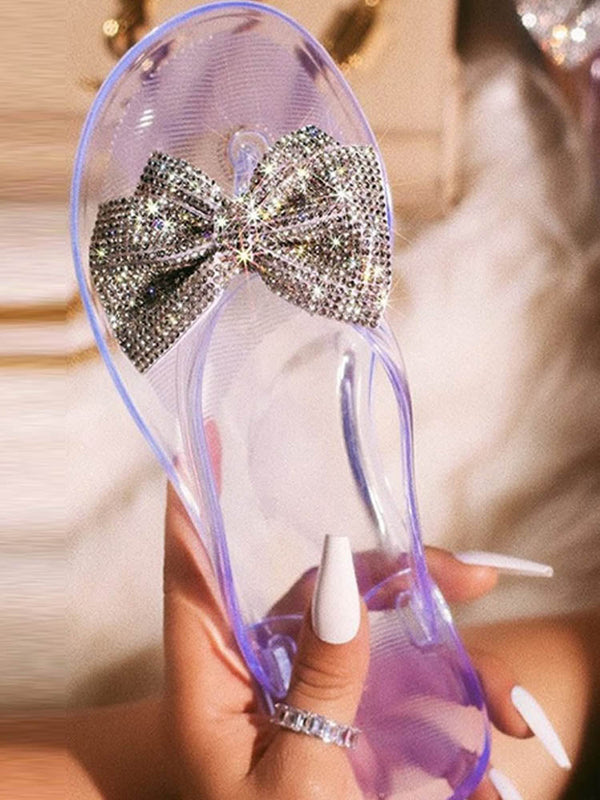 Bow Rhinestone Flip-Flops Sandals